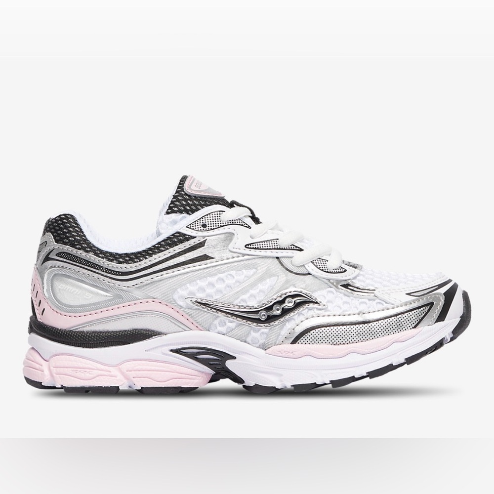Saucony Kids Girls Omni Sneakers New - silver and pink